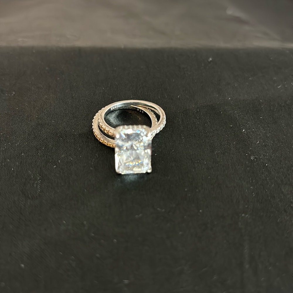 3.5/7.0ct Sterling Silver Engagement Ring